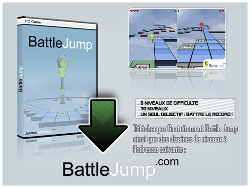 Battle Jump est un jeu de plates-formes 3D gratuit pour votre PC. Vous pouvez grace a l'éditeur de niveaux fourni partager vos créations avec la communauté ainsi que vos scores.